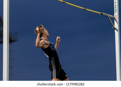 ZAGREB, CROATIA - SEPTEMBER 4, 2018: IAAF World Challenge Zagreb, 68th Boris Hanzekovic Memorial. Pole Vault (M).