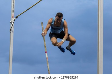 ZAGREB, CROATIA - SEPTEMBER 4, 2018: IAAF World Challenge Zagreb, 68th Boris Hanzekovic Memorial. Pole Vault (M).