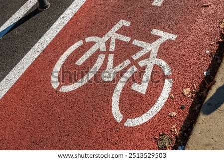 Similar – Foto Bild Fahrrad-Zone Fahrbahnbeschriftung