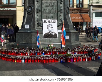 In Zagreb Slobodan Praljak Is Celebrated As An Hero. This Is Happening In The Main Square (Ban Josip Jela?i??) Of The Capital Of Croatia - December 2nd 2017