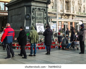 In Zagreb Slobodan Praljak Is Celebrated As An Hero. This Is Happening In The Main Square (Ban Josip Jela?i??) Of The Capital Of Croatia - December 2nd 2017