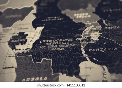 Zaire on map travel background - Shutterstock ID 1411100012