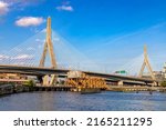 Zakim Bridge in Boston, Massachusetts in a sunny day, USA