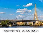 Zakim Bridge in Boston, Massachusetts in a sunny day, USA