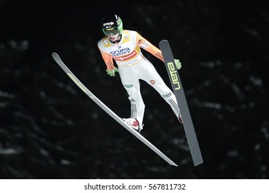 ZAKOPANE, POLAND - JANUARY 22, 2016: FIS Ski Jumping World Cup In Zakopane O/p Peter Prevc SLO