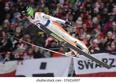 ZAKOPANE, POLAND - JANUARY 23, 2016: FIS Ski Jumping World Cup In Zakopane O/p Peter Prevc SLO