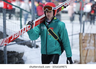 ZAKOPANE, POLAND - JANUARY 26, 2018: FIS Ski Jumping World Cup In Zakopane O/p Karl Geiger