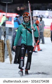 ZAKOPANE, POLAND - JANUARY 26, 2018: FIS Ski Jumping World Cup In Zakopane O/p Karl Geiger