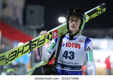 ZAKOPANE, POLAND - JANUARY 26, 2018: FIS Ski Jumping World Cup In Zakopane O/p Peter Prevc