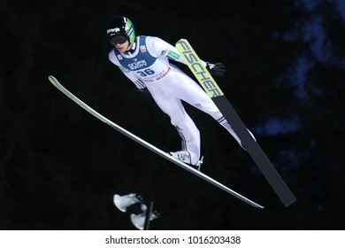 ZAKOPANE, POLAND - JANUARY 28, 2018: FIS Ski Jumping World Cup In Zakopane O/p Peter Prevc