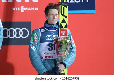 ZAKOPANE, POLAND - JANUARY 28, 2018: FIS Ski Jumping World Cup In Zakopane O/p Peter Prevc