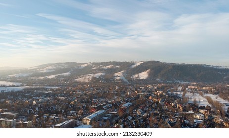 Zakopane Town From Drone, Poland, Tatry, Winter Landscape, Zakopane Zima