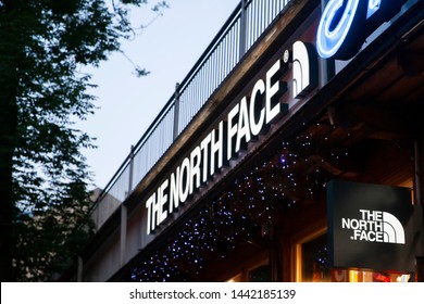 Zakopane/Poland June 24, 2019 
The North Face Logo Outside A Store. 