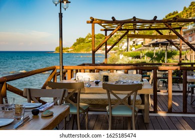 Zakynthos / Greece - june 2019: beautiful restaurants on Zakynthos, one of the Ionian islands of Greece