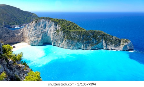 Zakynthos Island Iconic Shipwreck Landscape Stock Photo 1713579394 