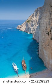 Zakynthos Shipwreck or Navagio Bay: The beach of Navagio or Shipwreck cove is the most famous beach of Zakynthos lying on the western side of the Ionian island, close to Anafotiria village.
