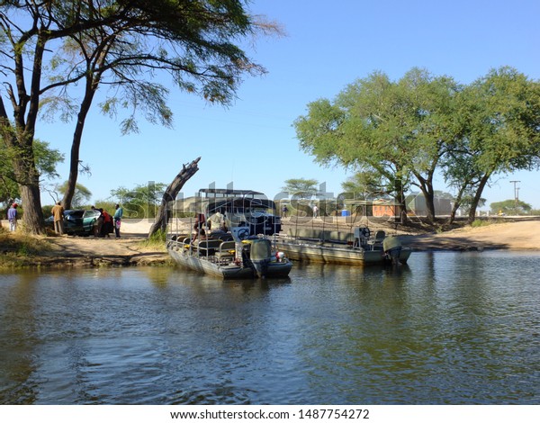 Zambezi River / Botswana - 06 May 2012: The
ferry on Zambezi River,
Botswana