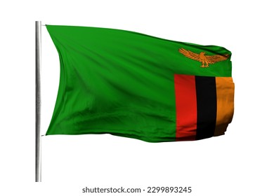 Zambia flag isolated on white background with clipping path. flag symbols of Zambia. flag frame with empty space for your text.