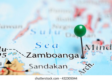 Zamboanga Pinned On A Map Of Philippines
