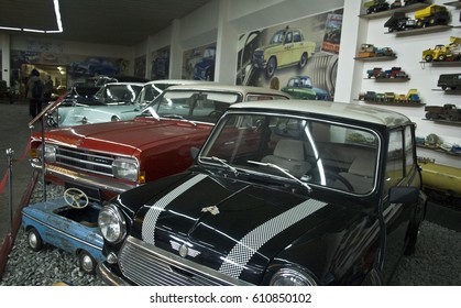 ZAPORIZHIA, UKRAINE - DECEMBER 8, 2016: Vintage retro cars in museum of vintage retro technology and vehicles - Shutterstock ID 610850102