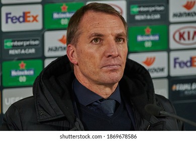 ZAPORIZHZHIA, UKRAINE - DECEMBER 03, 2020: Brendan Rodgers. The Football Match Of Group G Of UEFA Europa League FC Zorya Luhansk Vs Leicester City FC