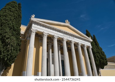 The Zappeion Hall in Athens, Greece, showcasing stunning neoclassical architecture with grand Ionic columns - Powered by Shutterstock