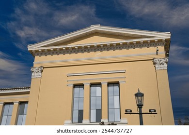 The Zappeion Hall in Athens, Greece, showcasing stunning neoclassical architecture with grand Ionic columns - Powered by Shutterstock