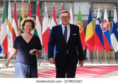 Zbynek Stanjura ,Minister For Finance Arrives To Attend In An Economic And Financial Affairs Council Configuration (ECOFIN) In Brussels, Belgium On July 12, 2022.