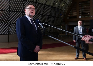 Zbynek Stanjura ,Minister For Finance Arrives To Attend In An Economic And Financial Affairs Council Configuration (ECOFIN) In Brussels, Belgium On July 12, 2022.