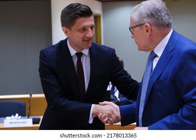  Zdravko Maric ,Minister For Finance Arrives To Attend In An Economic And Financial Affairs Council Configuration (ECOFIN) In Brussels, Belgium On July 12, 2022.