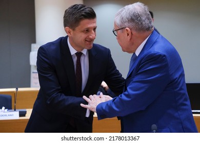  Zdravko Maric ,Minister For Finance Arrives To Attend In An Economic And Financial Affairs Council Configuration (ECOFIN) In Brussels, Belgium On July 12, 2022.