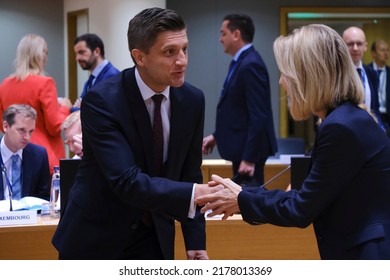  Zdravko Maric ,Minister For Finance Arrives To Attend In An Economic And Financial Affairs Council Configuration (ECOFIN) In Brussels, Belgium On July 12, 2022.