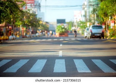 Zebra crossing on the road or crosswalk