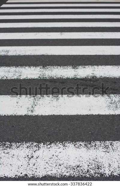 Zebra - pedestrian road crossing area, Zebra cross\
walk on asphalt road