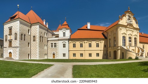 Zeliv Premonstratensian monastery, Trckuv hrad and Abbey, baroque architecture by Jan Blazej Santini Aichel, Pelhrimov District in the Vysocina Region of the Czech Republic - Shutterstock ID 2209685943