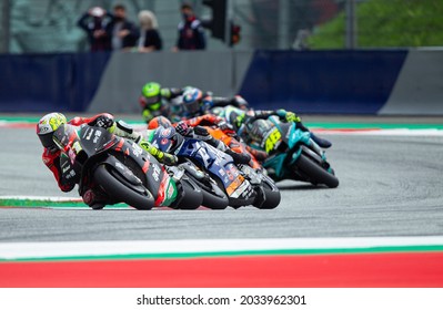 ZELTWEG, AUSTRIA - AUGUST 8, 2021: Spanish Aprilia Rider Aleix Espargaro At Michelin MotoGP Of Styria At RedBull Ring Circuit