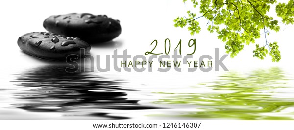 Zen Banner Happy New Year Card Stock Photo (Edit Now) 1246146307