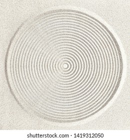 Zen Circle Pattern In Sand
