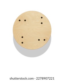 Zen design round table. Take a look down on the Zen-like solid wood round table. - Shutterstock ID 2278907221