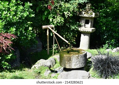 Zen Fountain In Kyoto Garden In London