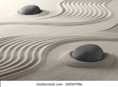 zen garden japanese culture symbol for purity relaxation and concentration spiritual symbol now also used in spa treatment