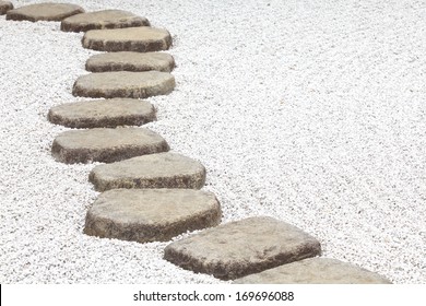 Zen stone path in a Japanese Garden 