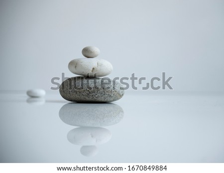 Zen stone stack, clear background