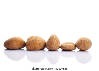 Zen Stones Or Pebbles Isolated On White Background