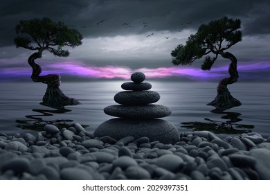 Zen stones with a perfect balance