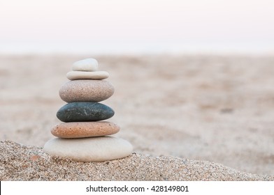 Zen Stones / Zen stone on beach for perfect meditation