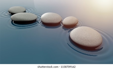 Zen Stones In Water