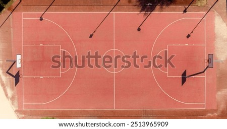 Similar – Image, Stock Photo zenithal aerial view of a beach in summer with bathers, water skates and thatched beach umbrellas for rent, handicapped access ramp and lookout tower seen from above, drone view