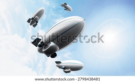 Zeppelin isolated on white background. 3D illustration.