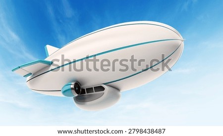 Zeppelin isolated on white background. 3D illustration.